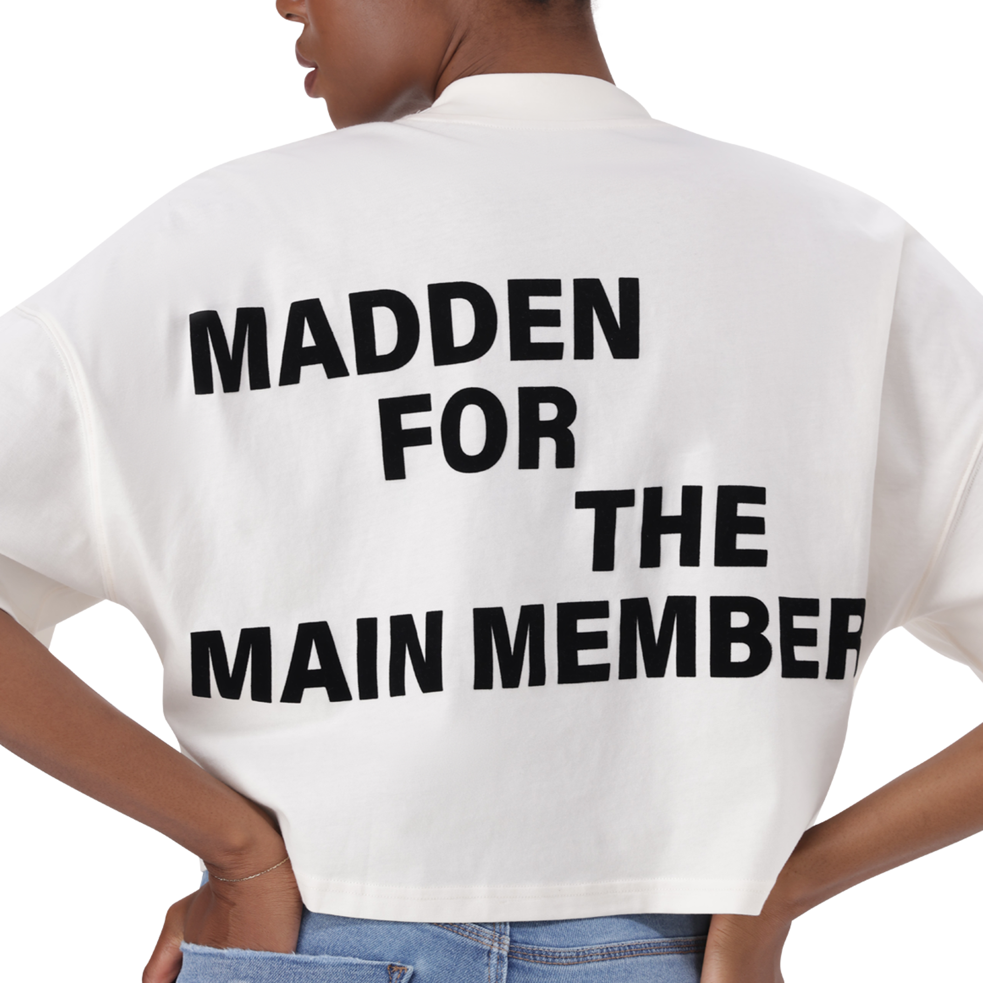 AMARA CREAM CROPPED BOXY T-SHIRT