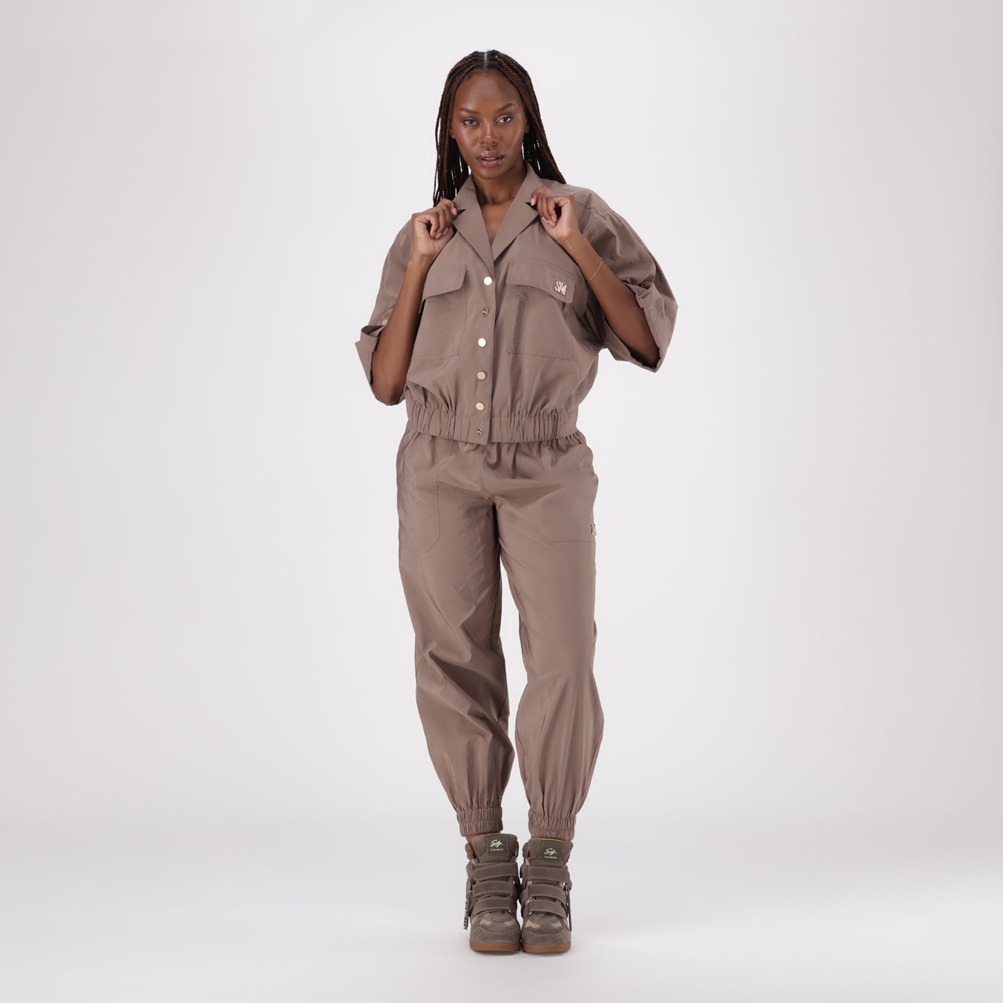 DARCIE TAUPE CARGO SHIRT - view 4