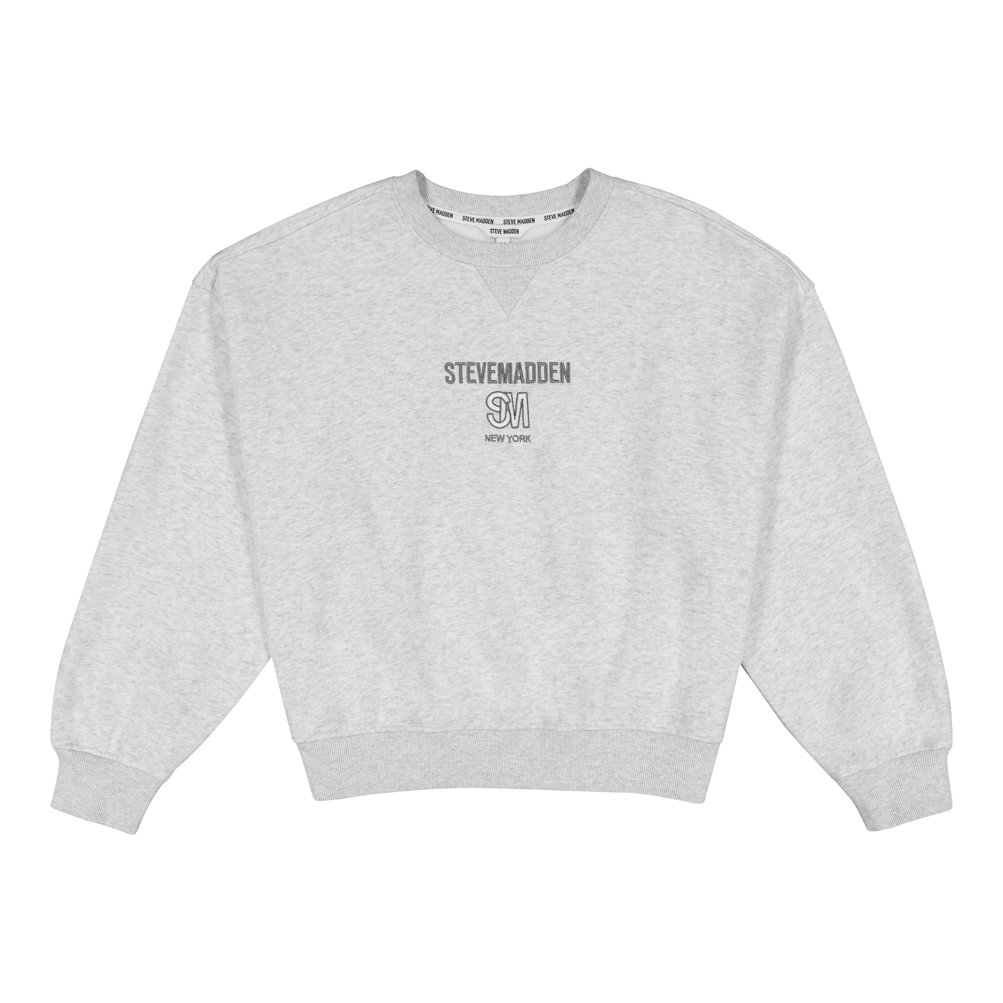 CLARA GREY MELANGE OVERSIZED CREW NECK SWEAT