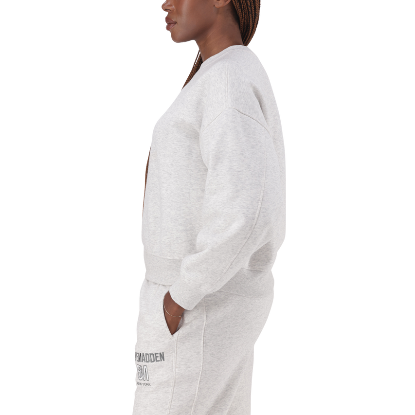 CLARA GREY MELANGE OVERSIZED CREW NECK SWEAT - view 5