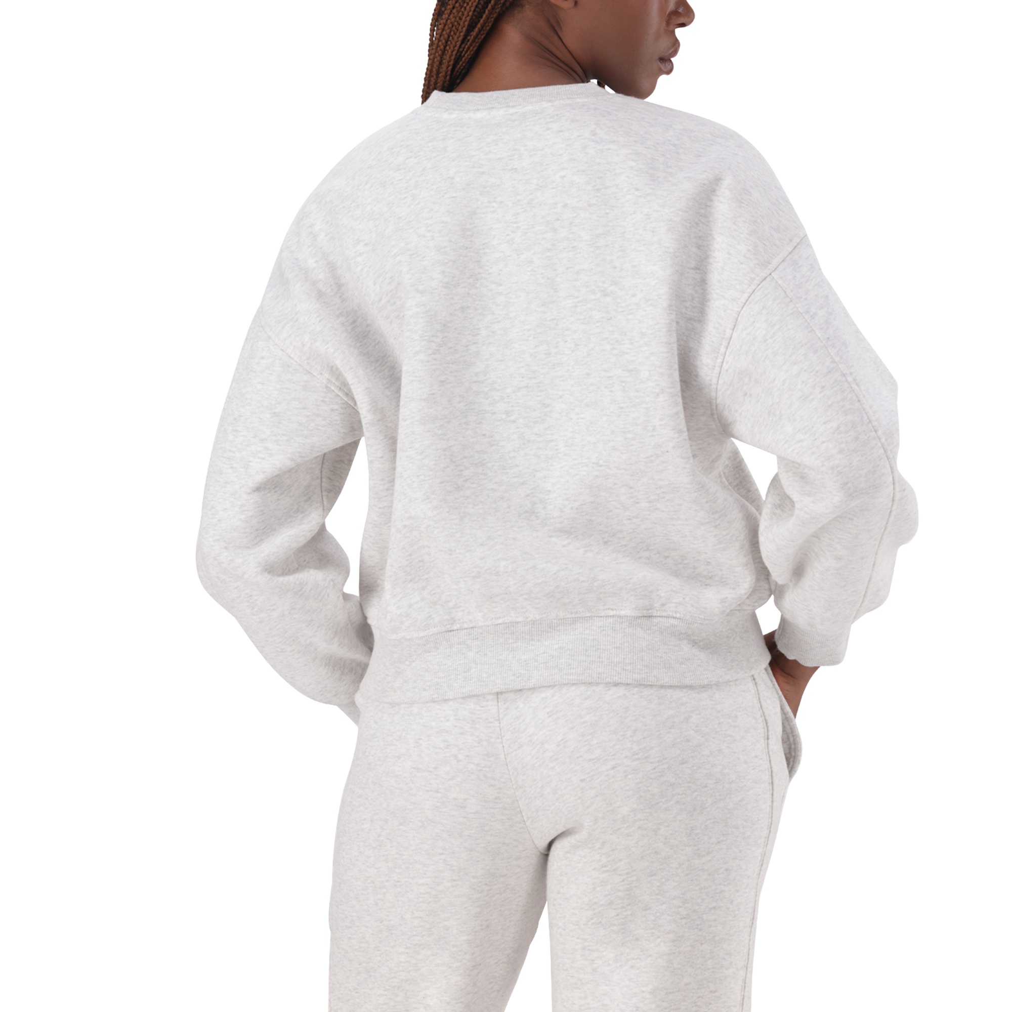 CLARA GREY MELANGE OVERSIZED CREW NECK SWEAT - view 6