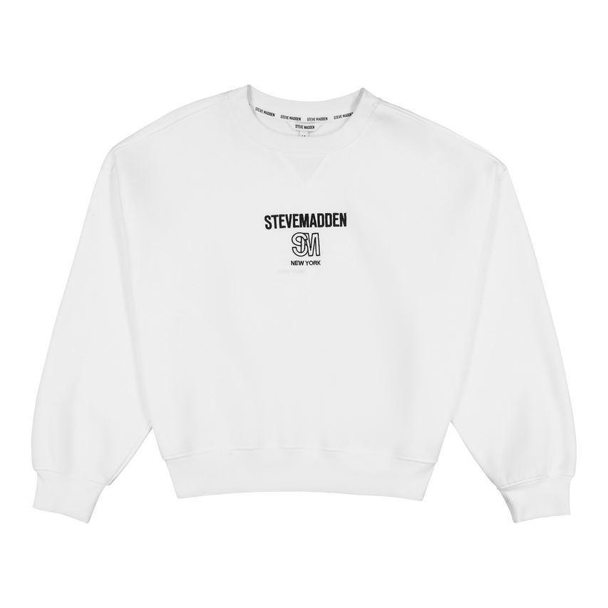 CLARA WHITE OVERSIZED CREW NECK SWEAT