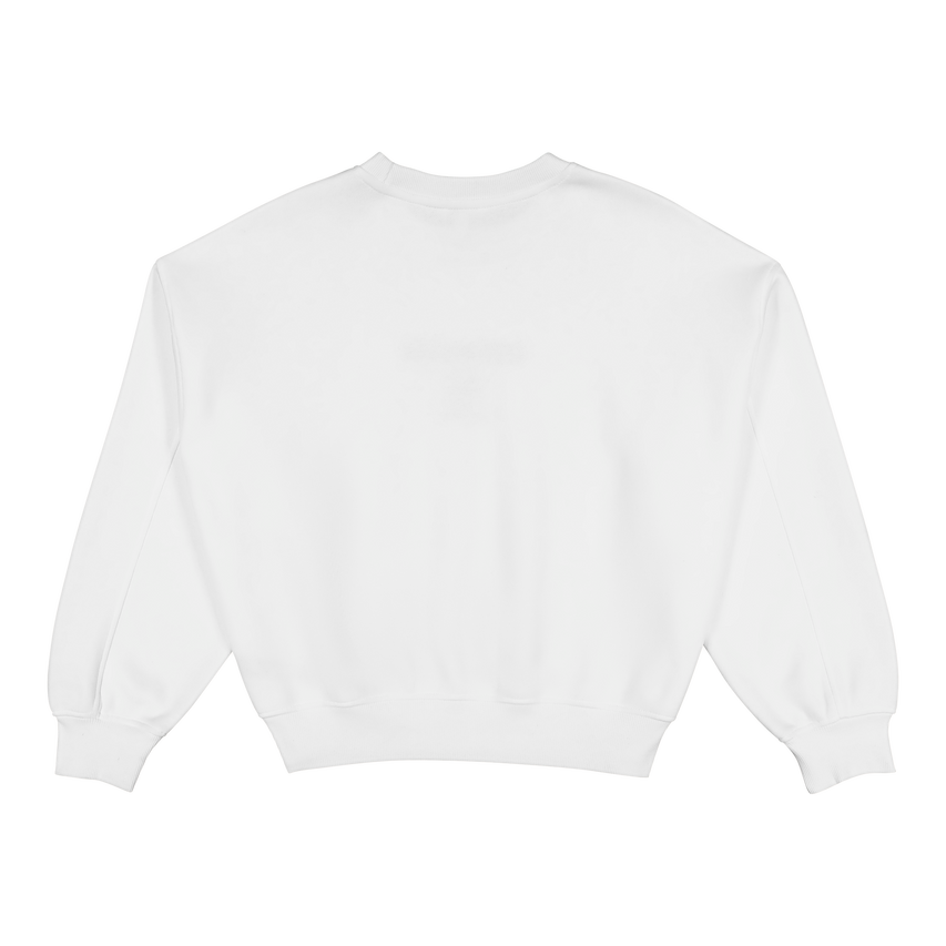 CLARA WHITE OVERSIZED CREW NECK SWEAT - view 5