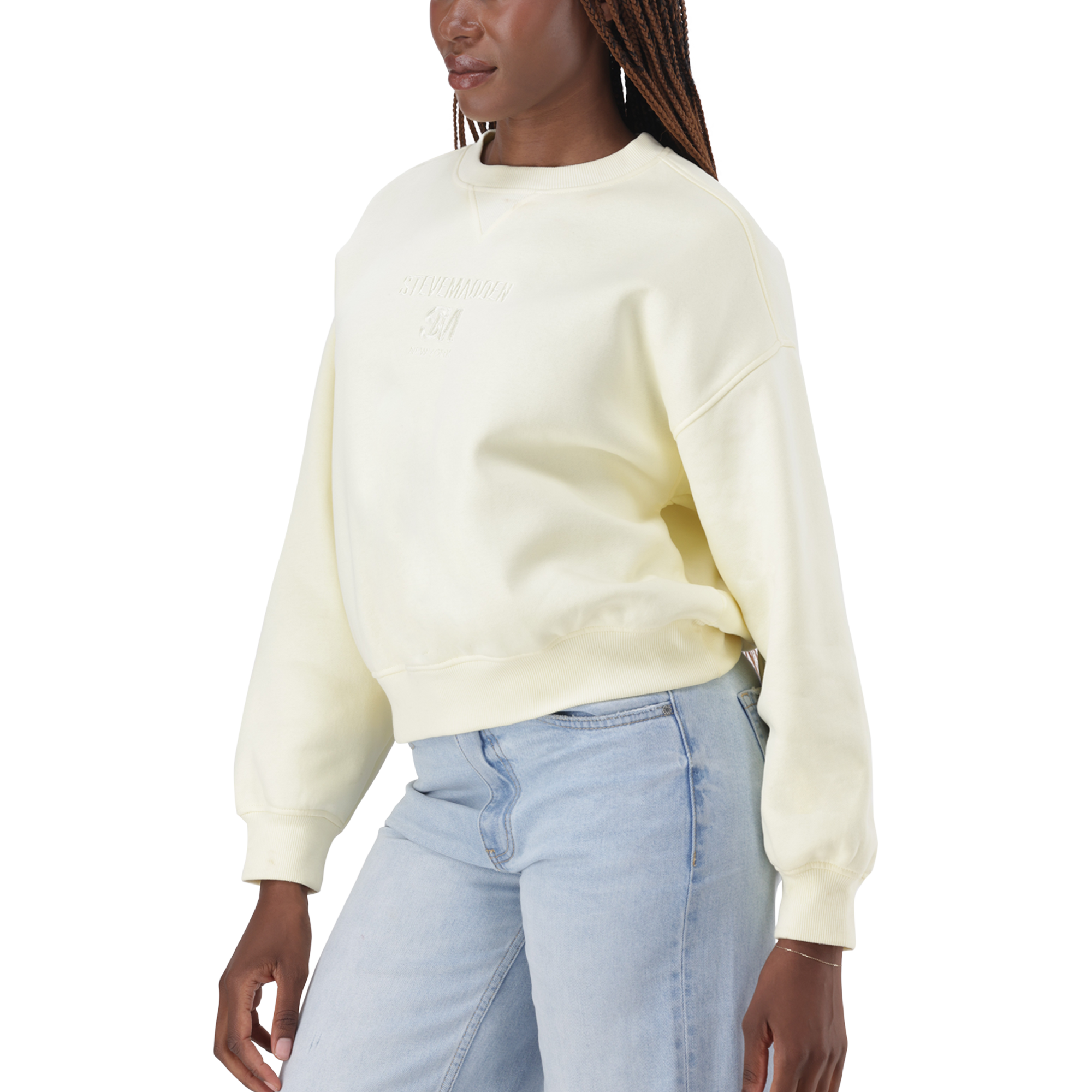 CLARA YELLOW OVERSIZED CREW NECK SWEAT - view 3
