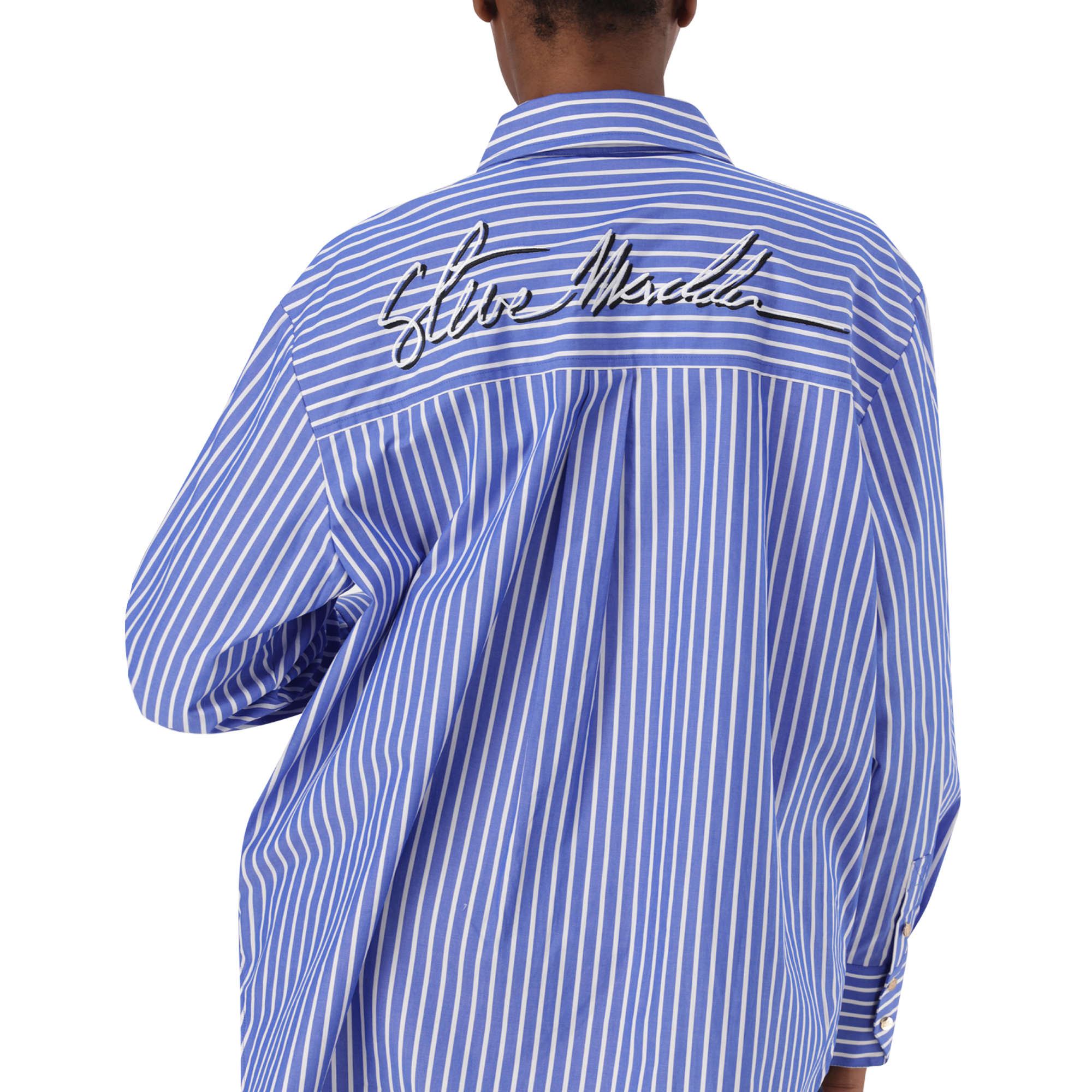 LYLA DARK BLUE OVERSIZED STRIPED SHIRT - view 9