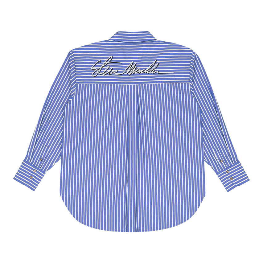 LYLA DARK BLUE OVERSIZED STRIPED SHIRT - view 2