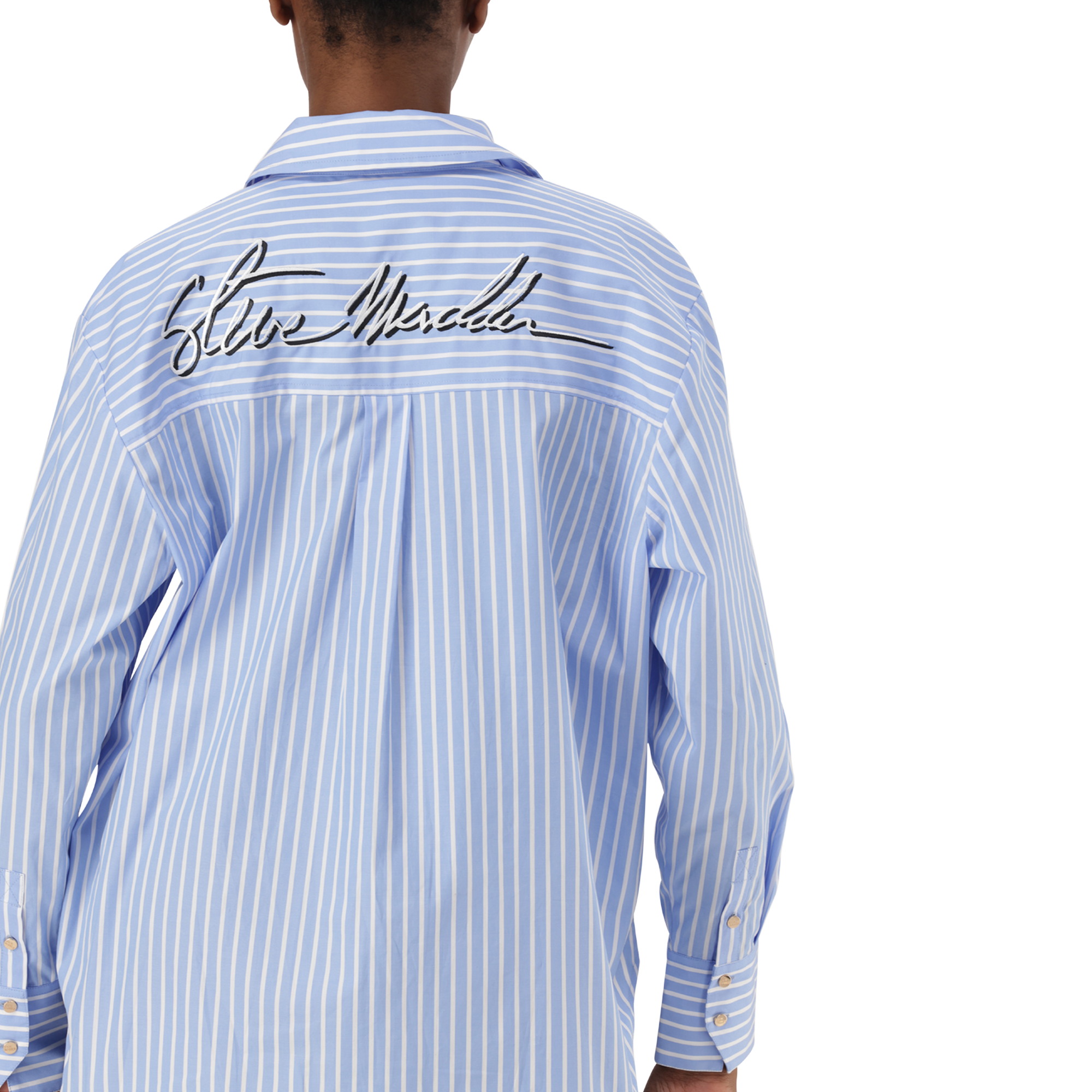 LYLA LIGHT BLUE OVERSIZED STRIPED SHIRT - view 7
