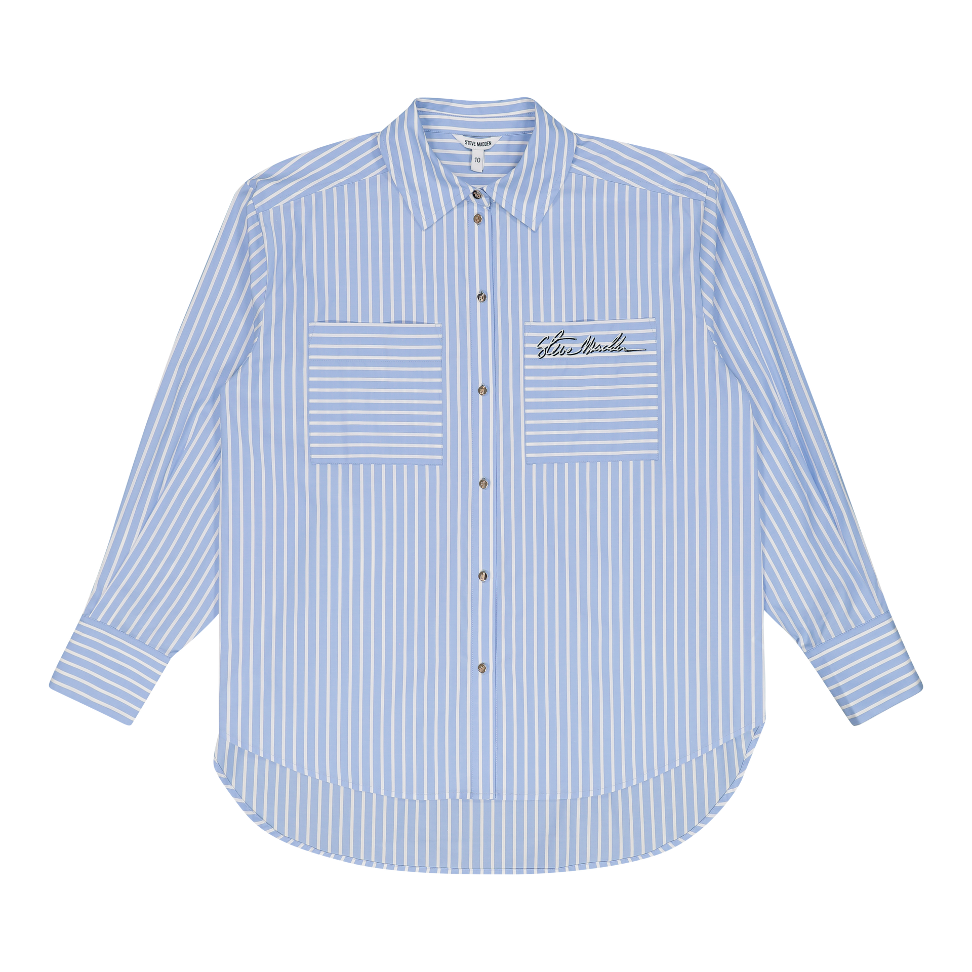LYLA LIGHT BLUE OVERSIZED STRIPED SHIRT – Steve Madden South Africa
