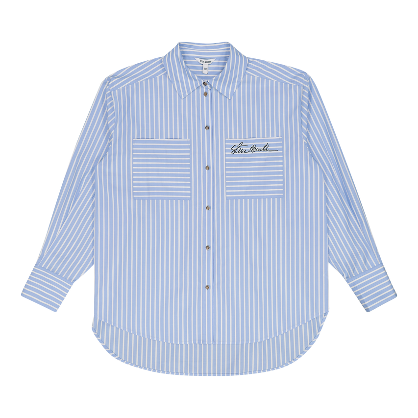 LYLA LIGHT BLUE OVERSIZED STRIPED SHIRT