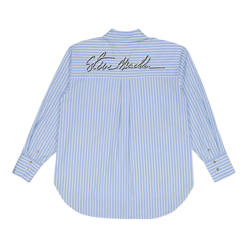 LYLA LIGHT BLUE OVERSIZED STRIPED SHIRT - view 2