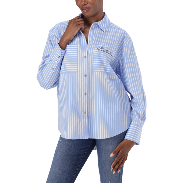 LYLA LIGHT BLUE OVERSIZED STRIPED SHIRT – Steve Madden South Africa
