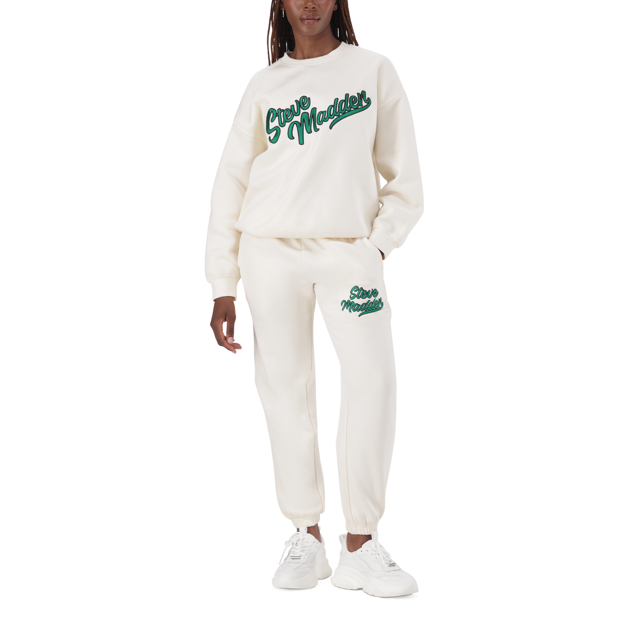 ANORA CREAM OVERSIZED CREW NECK SWEAT - view 3