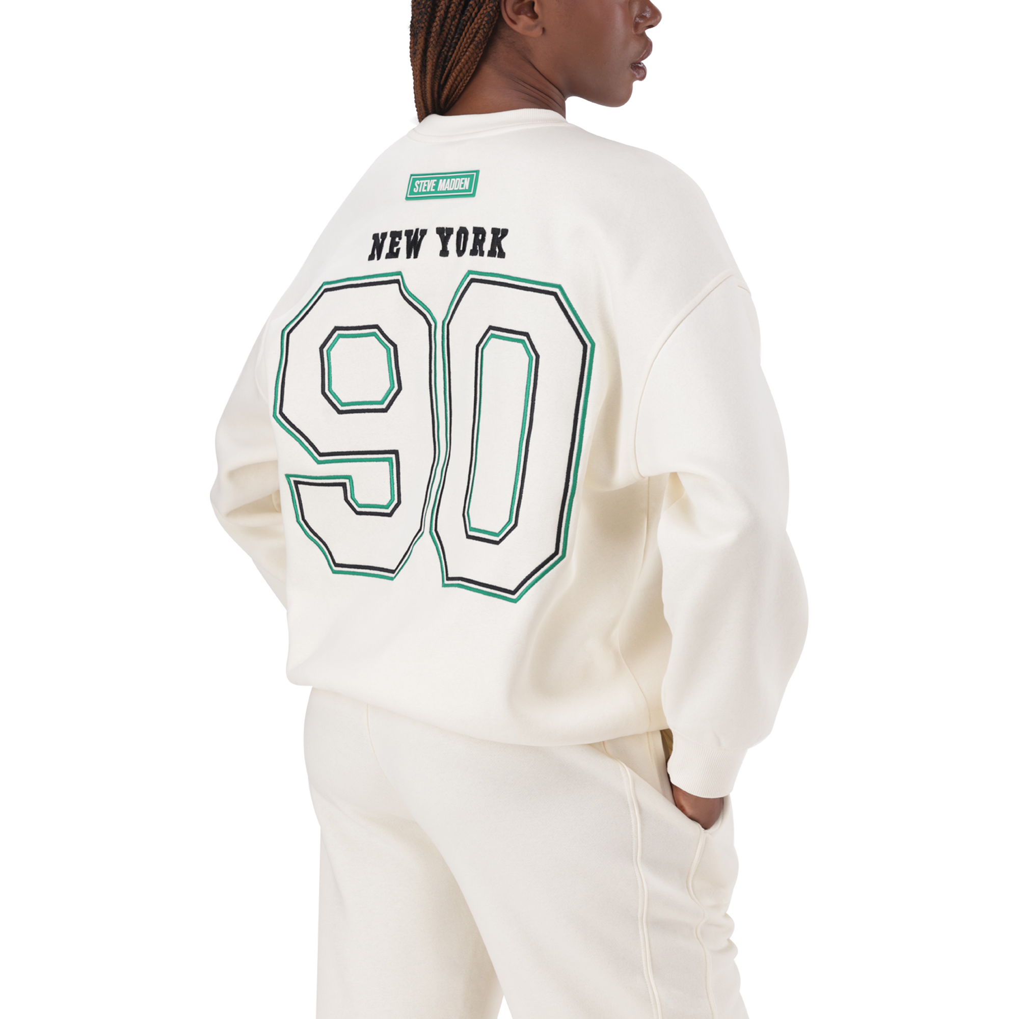 ANORA CREAM OVERSIZED CREW NECK SWEAT - view 2