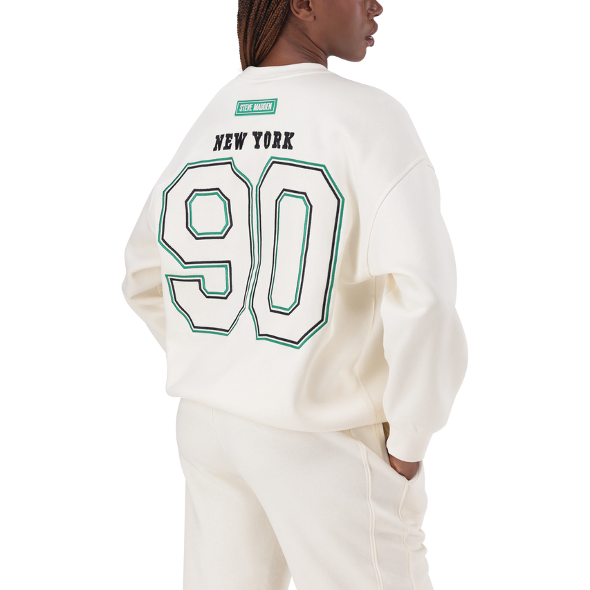 ANORA CREAM OVERSIZED CREW NECK SWEAT - view 2