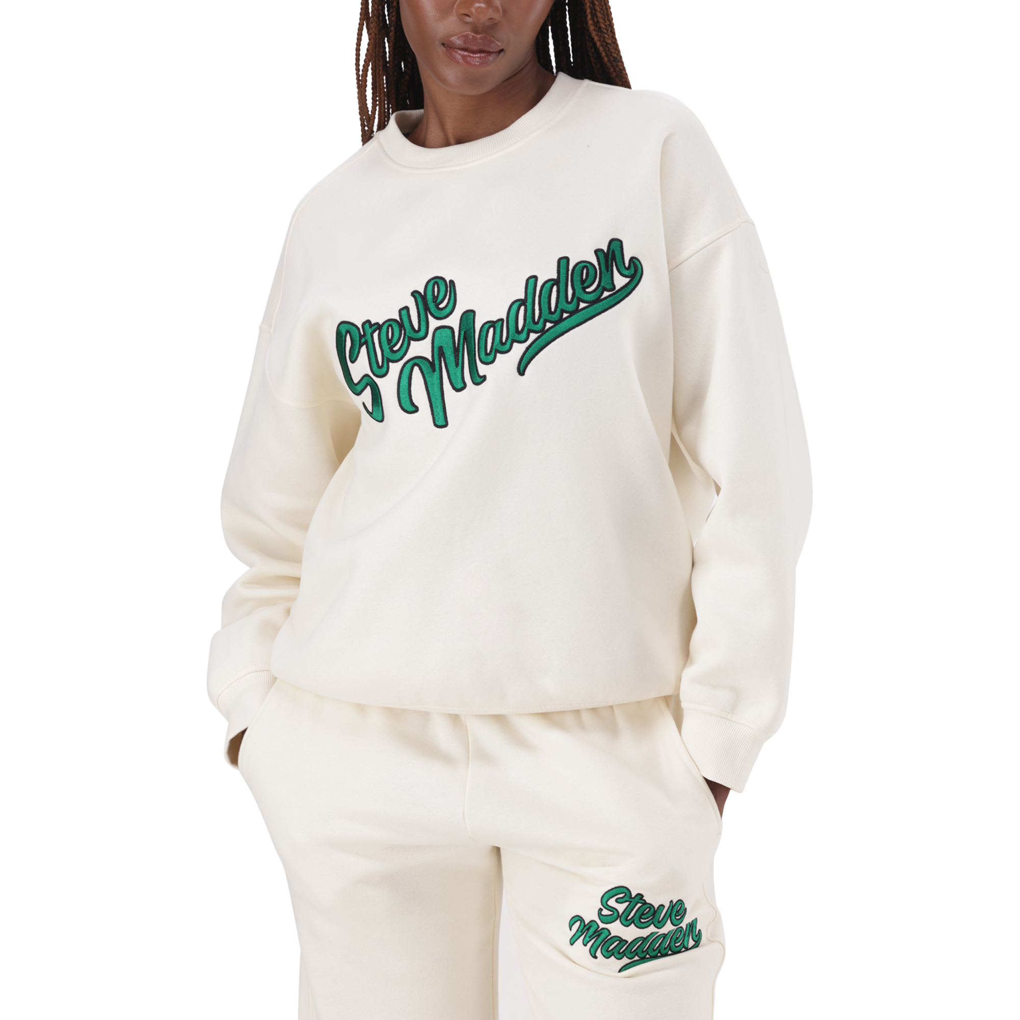 ANORA CREAM OVERSIZED CREW NECK SWEAT