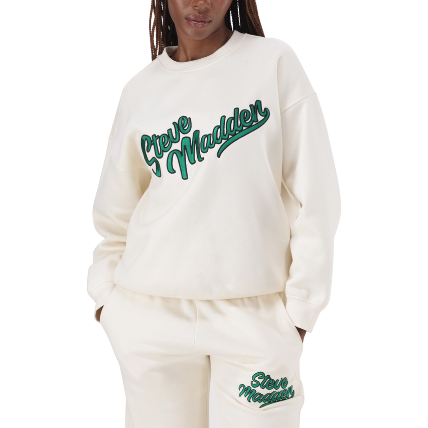 ANORA CREAM OVERSIZED CREW NECK SWEAT