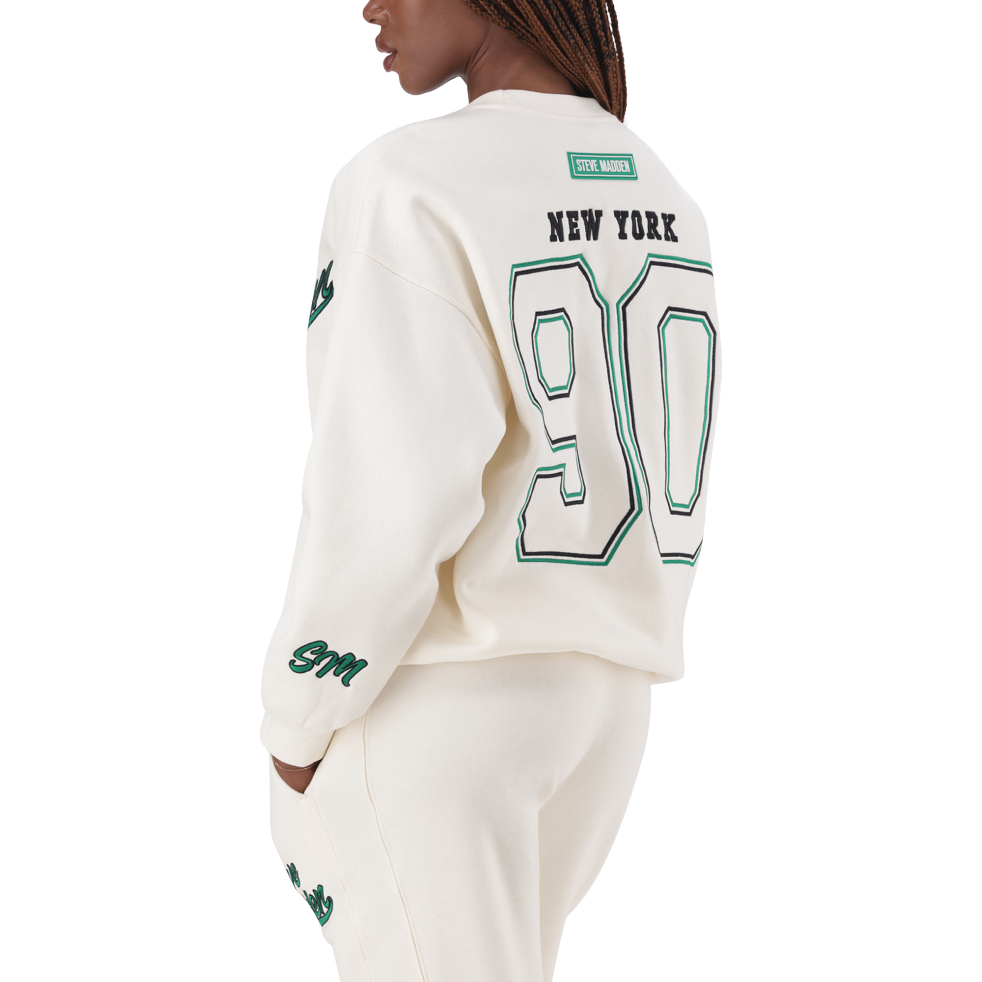 ANORA CREAM OVERSIZED CREW NECK SWEAT - view 4