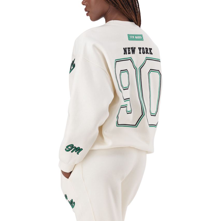 ANORA CREAM OVERSIZED CREW NECK SWEAT - view 4