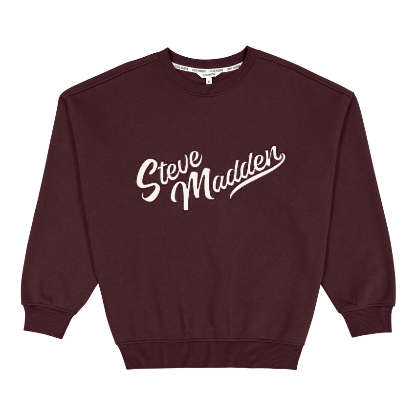 ANORA BURGUNDY OVERSIZED CREW NECK SWEAT