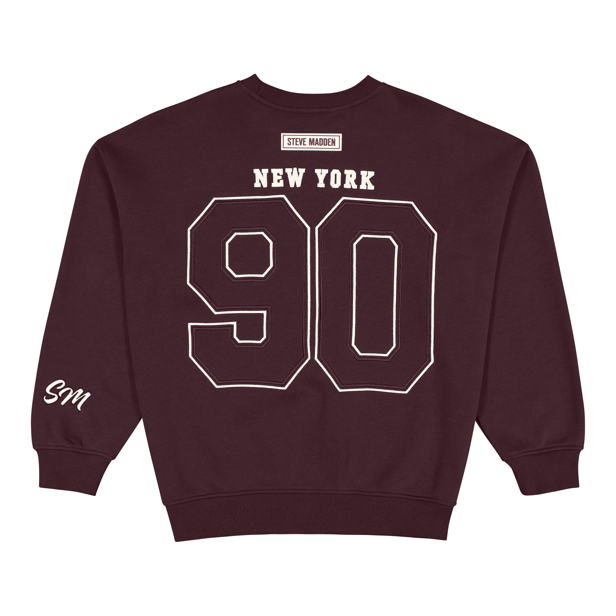 ANORA BURGUNDY OVERSIZED CREW NECK SWEAT - view 2
