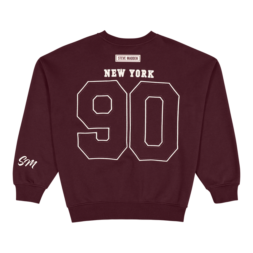 ANORA BURGUNDY OVERSIZED CREW NECK SWEAT - view 2