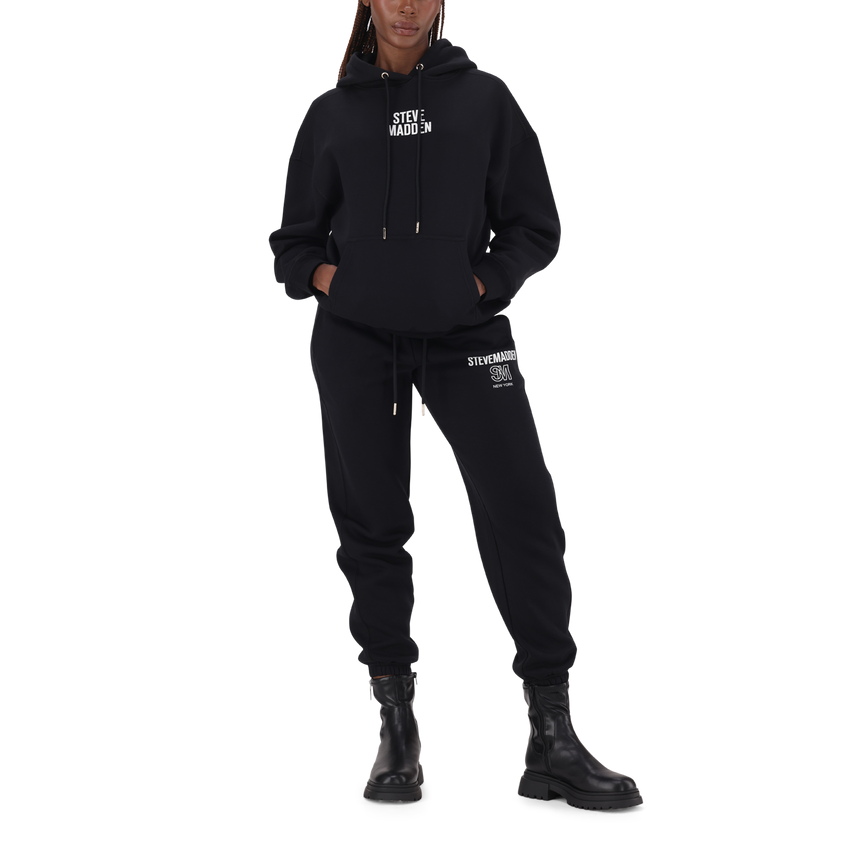 AMINA BLACK HOODED SWEAT - view 5