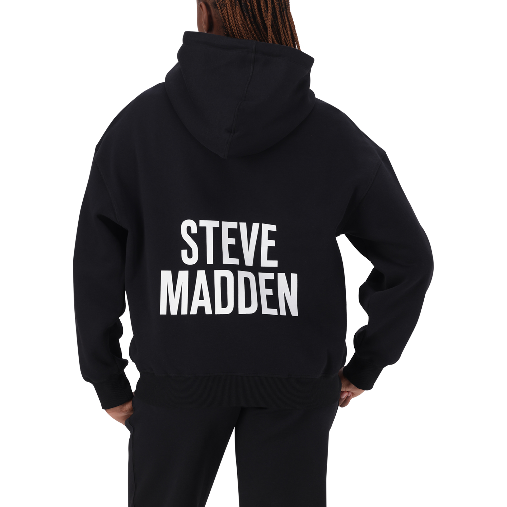 AMINA BLACK HOODED SWEAT - view 6