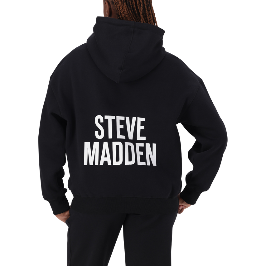 AMINA BLACK HOODED SWEAT - view 6