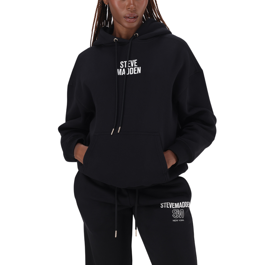 AMINA BLACK HOODED SWEAT - view 3