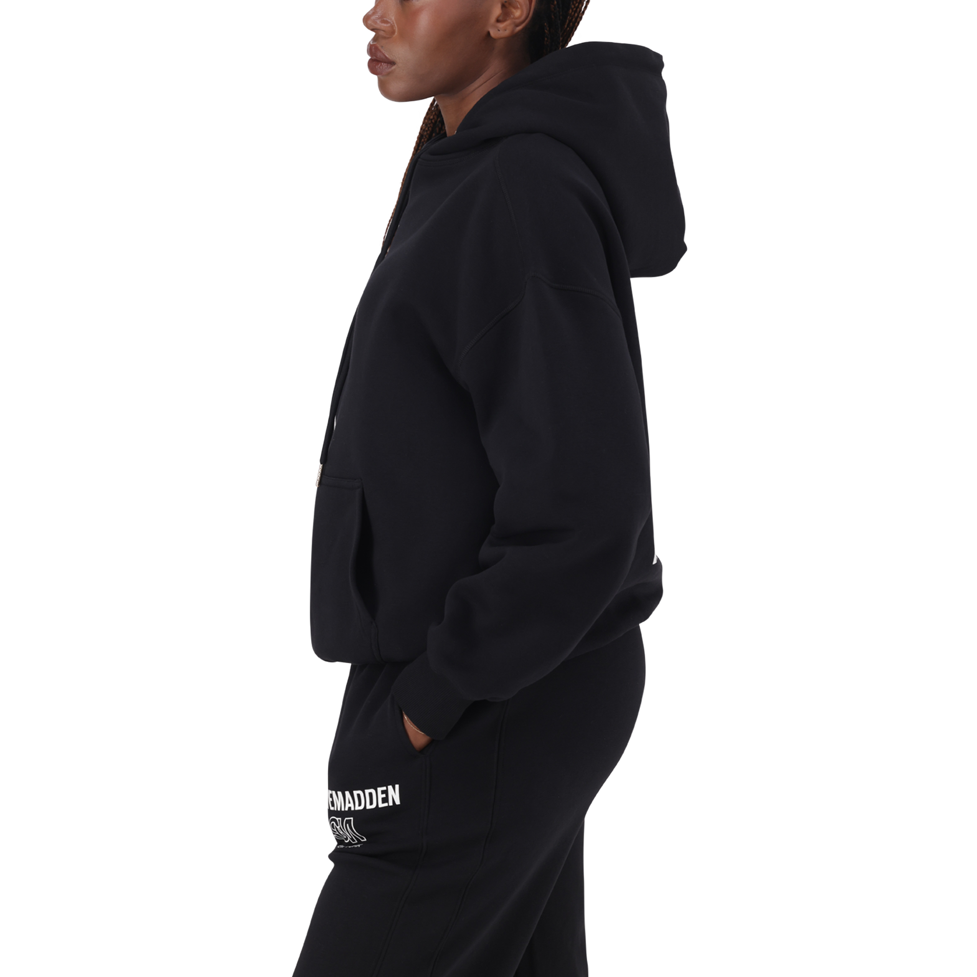 AMINA BLACK HOODED SWEAT - view 4