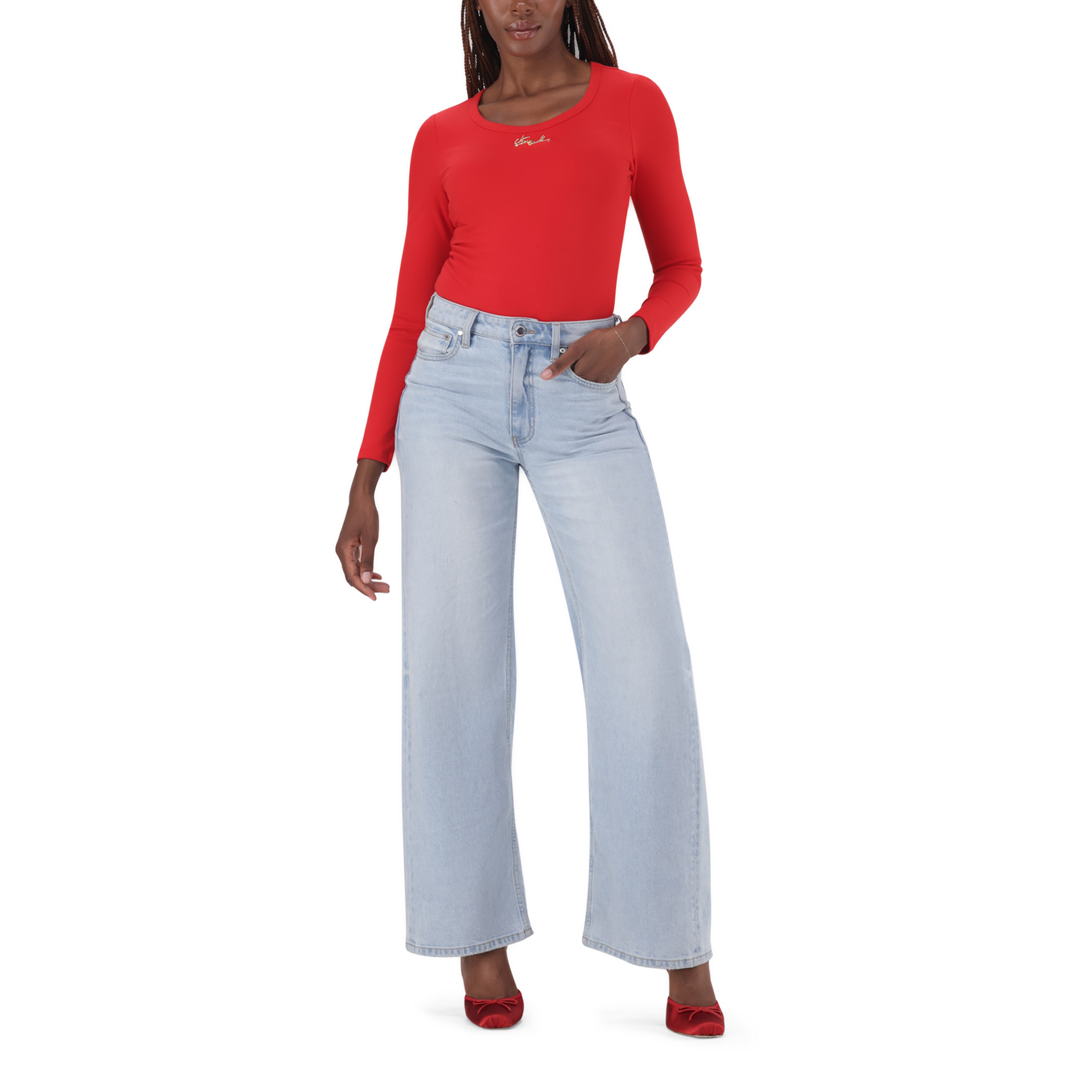 BILLY RED LONG SLEEVE BODYSUIT - view 4