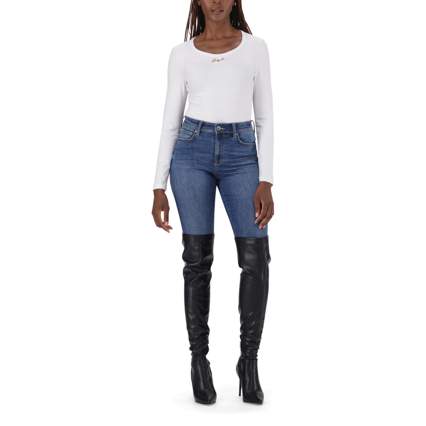 BILLY WHITE LONG SLEEVE BODYSUIT - view 5
