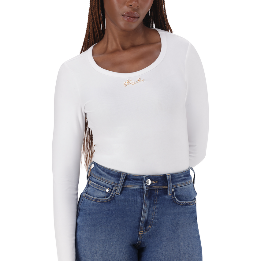 BILLY WHITE LONG SLEEVE BODYSUIT - view 2