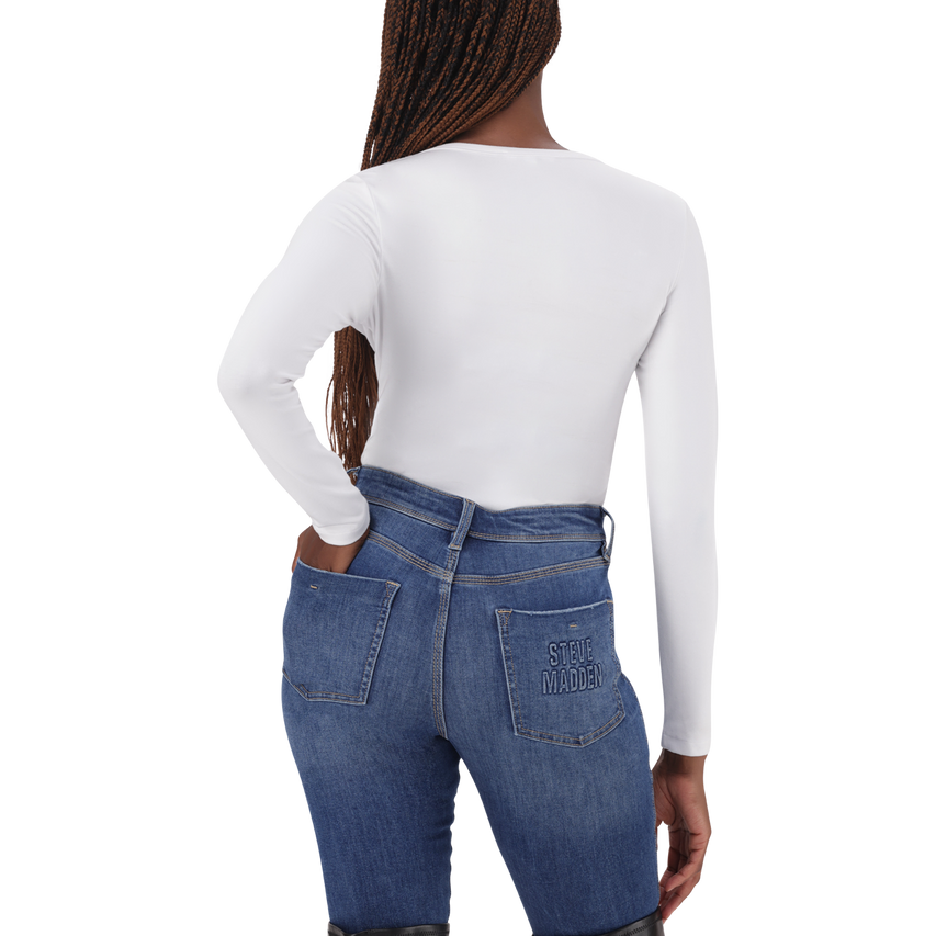 BILLY WHITE LONG SLEEVE BODYSUIT - view 6