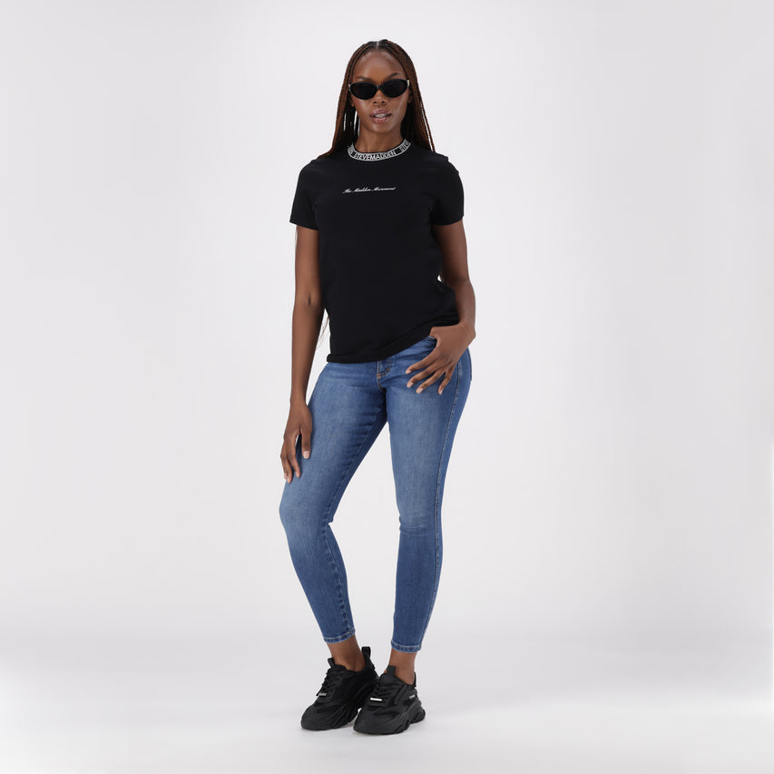 CINDY BLACK CREW NECK REGULAR T-SHIRT - view 4