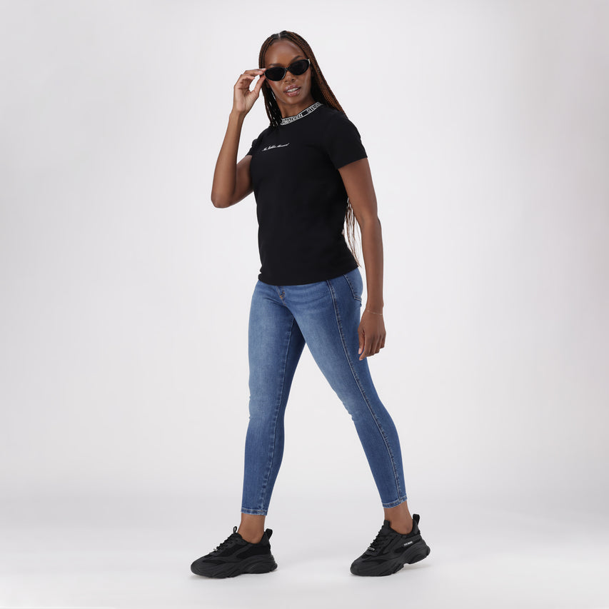 CINDY BLACK CREW NECK REGULAR T-SHIRT - view 3