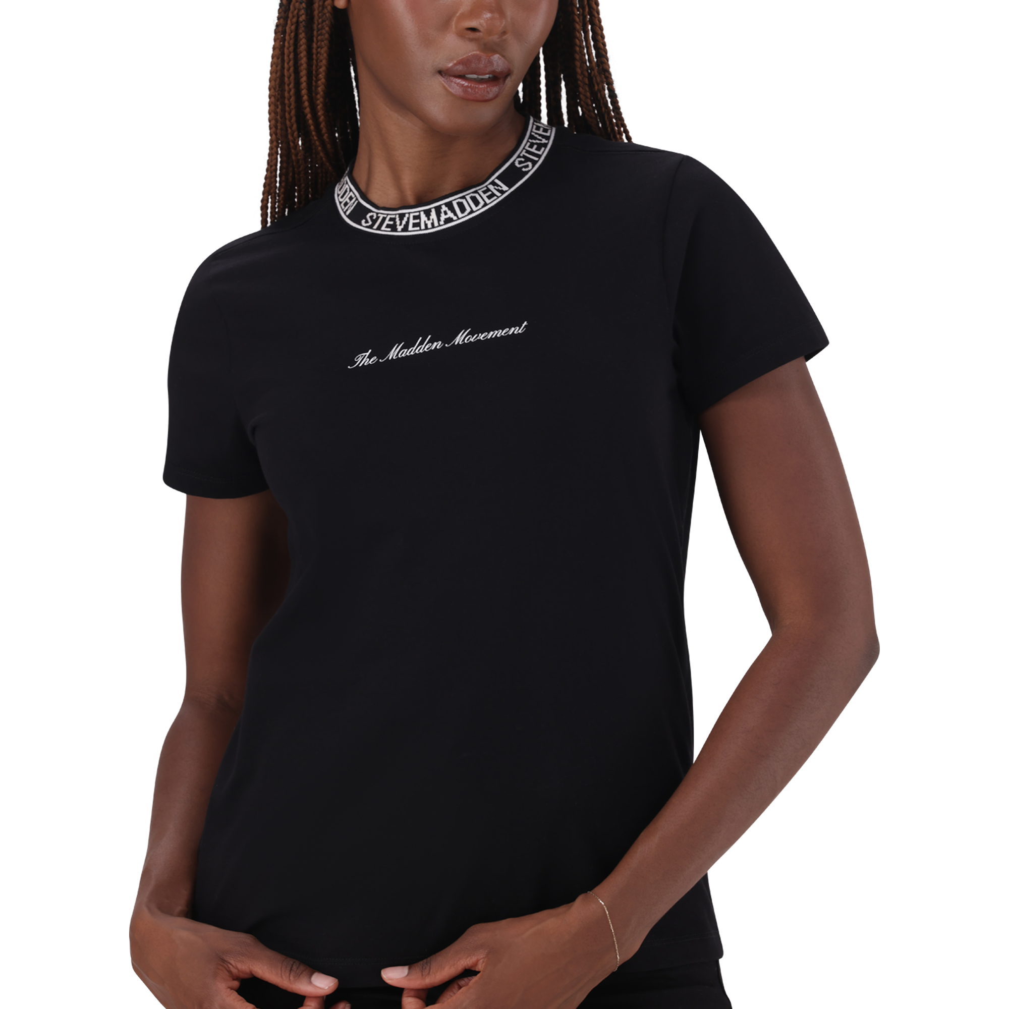 CINDY BLACK CREW NECK REGULAR T-SHIRT - view 3