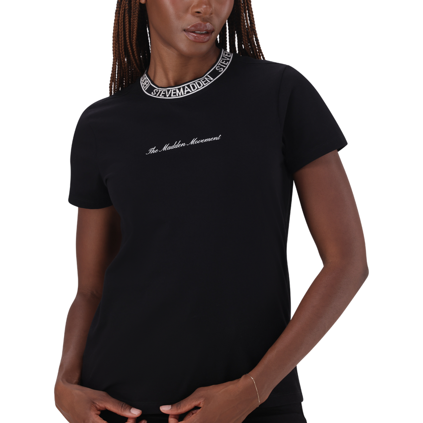 CINDY BLACK CREW NECK REGULAR T-SHIRT - view 3