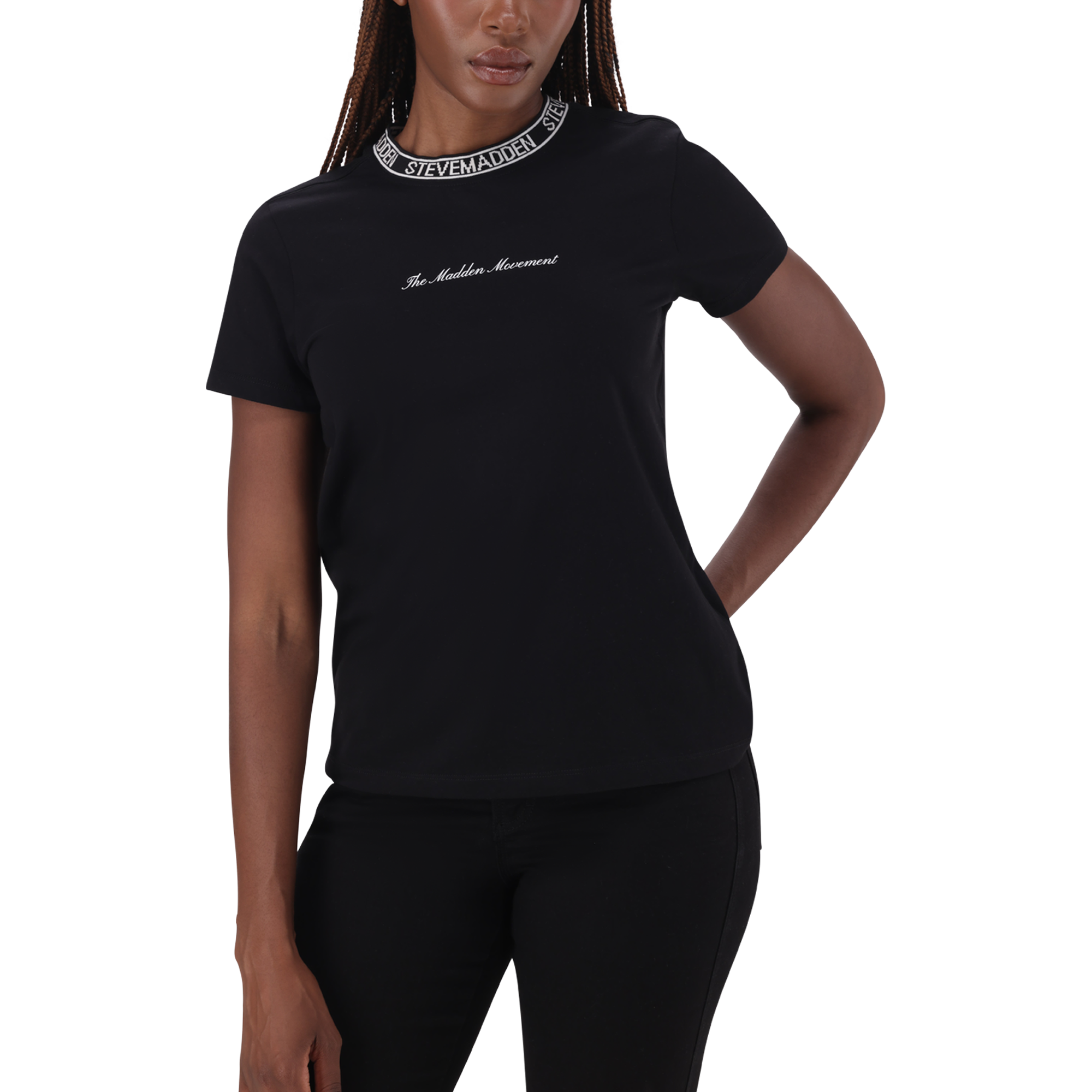 CINDY BLACK CREW NECK REGULAR T-SHIRT - view 2