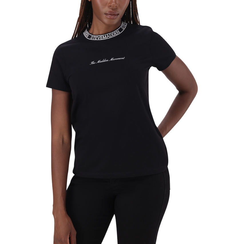 CINDY BLACK CREW NECK REGULAR T-SHIRT - view 2
