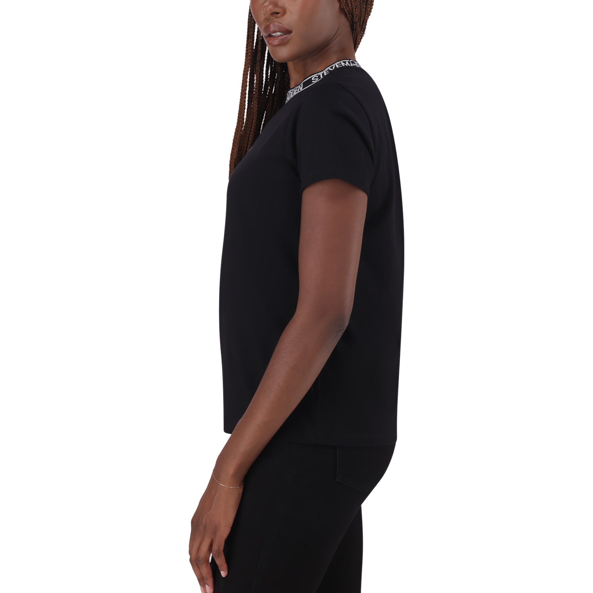 CINDY BLACK CREW NECK REGULAR T-SHIRT - view 4