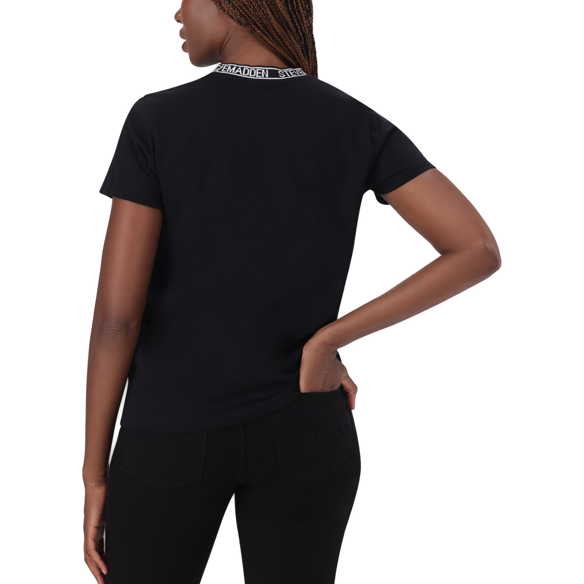 CINDY BLACK CREW NECK REGULAR T-SHIRT - view 6