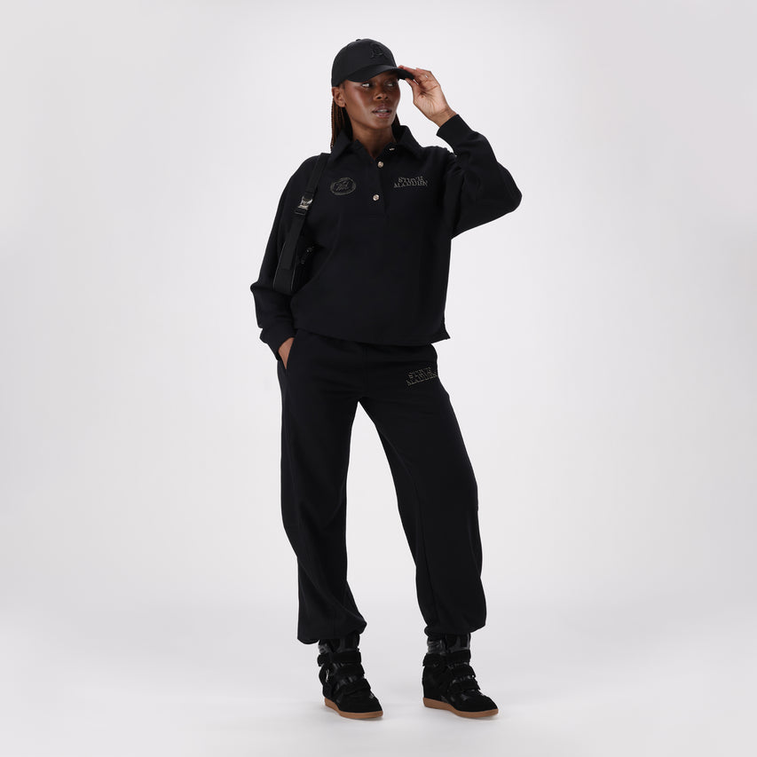 VALENTINA BLACK OVERSIZED POLO TOP - view 4