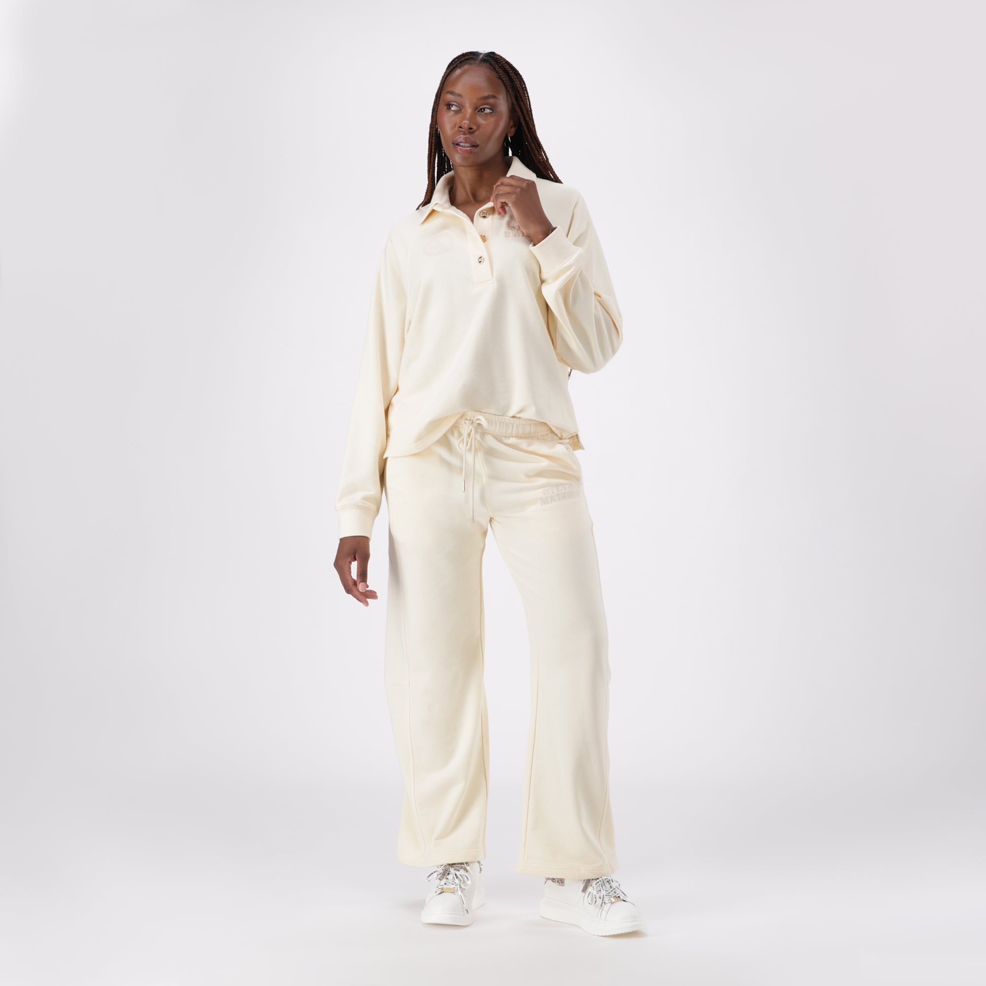 VALENTINA CREAM OVERSIZED POLO TOP - view 2
