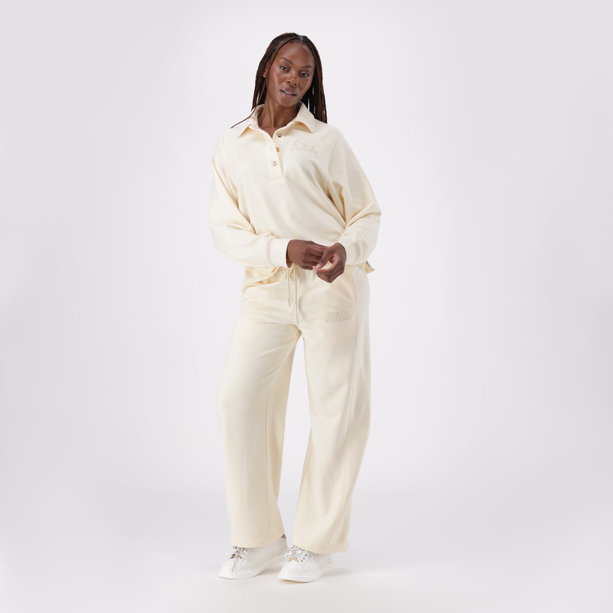 VALENTINA CREAM OVERSIZED POLO TOP - view 3