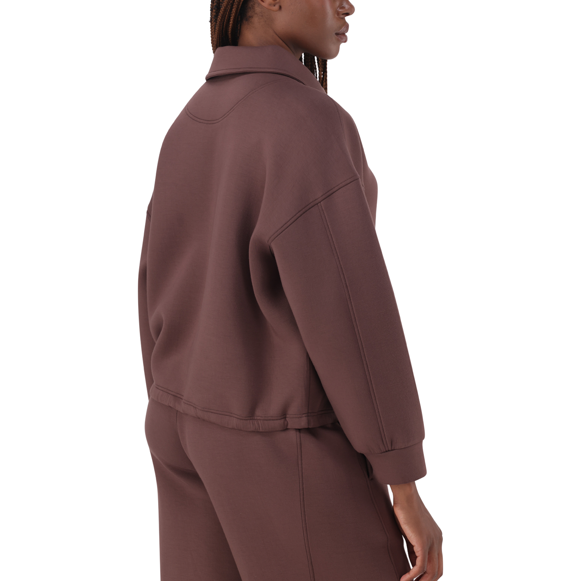 JULIAN BROWN/CHOCOLATE SCUBA SWEAT WITH COLLAR & ZIP - view 3