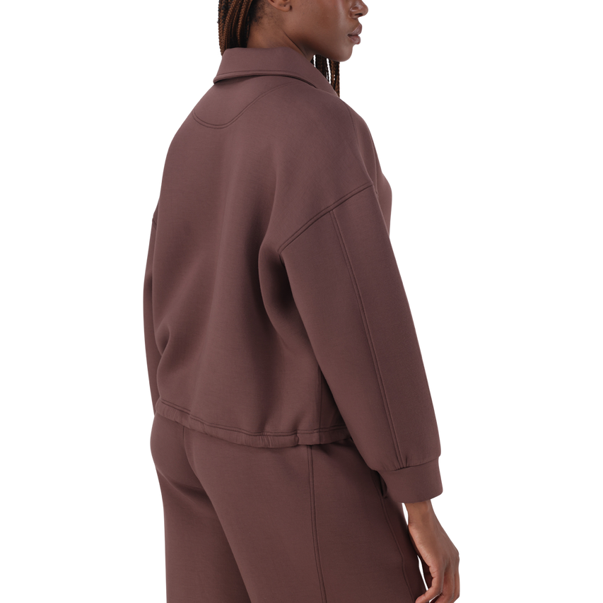 JULIAN BROWN/CHOCOLATE SCUBA SWEAT WITH COLLAR & ZIP - view 3