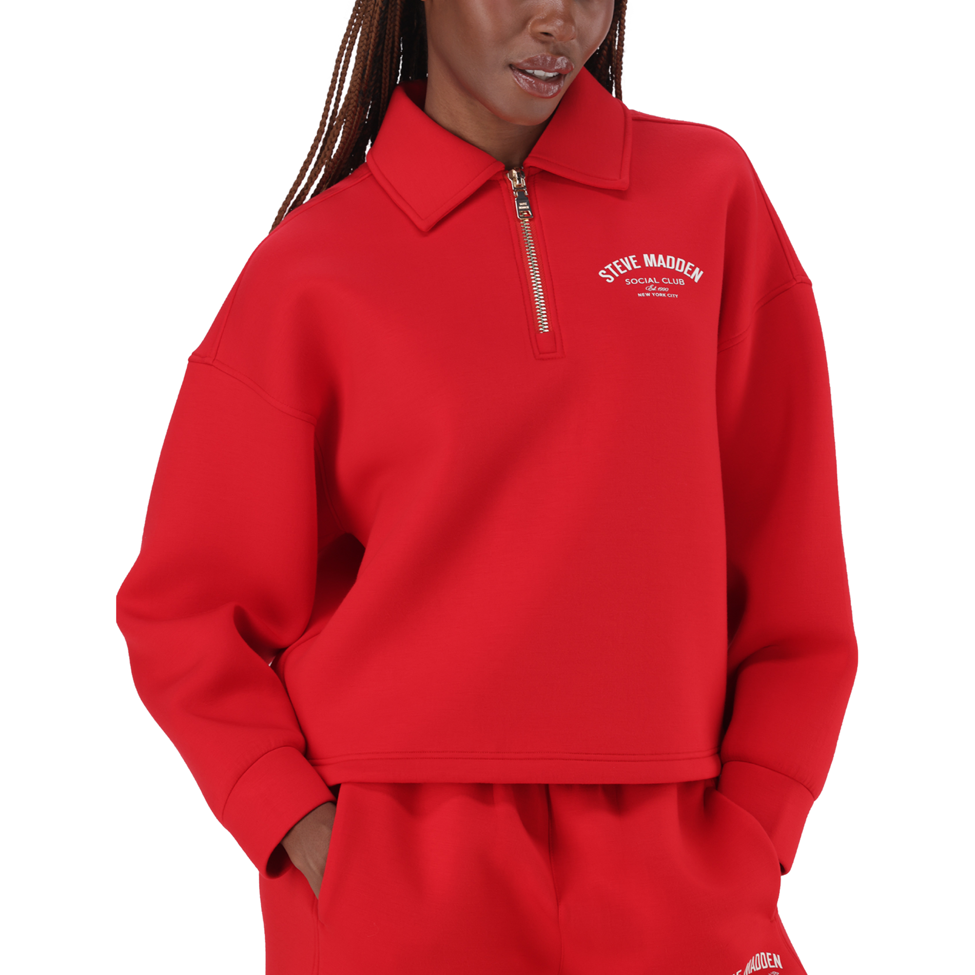 JULIAN RED SCUBA SWEAT WITH COLLAR & ZIP
