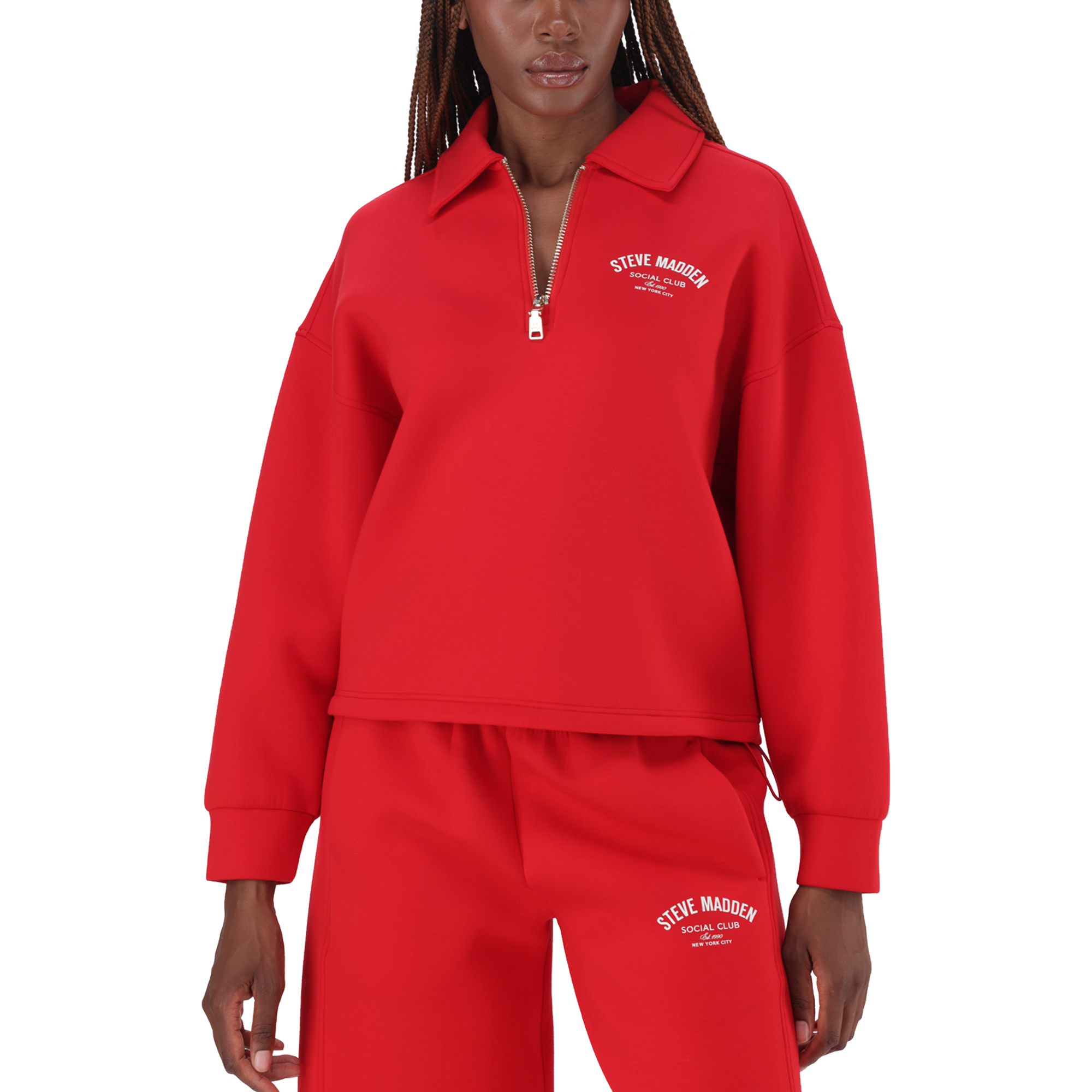 JULIAN RED SCUBA SWEAT WITH COLLAR & ZIP - view 2
