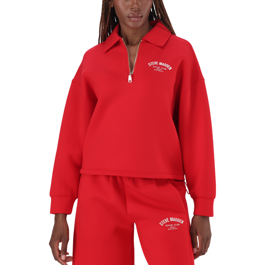 JULIAN RED SCUBA SWEAT WITH COLLAR & ZIP - view 2